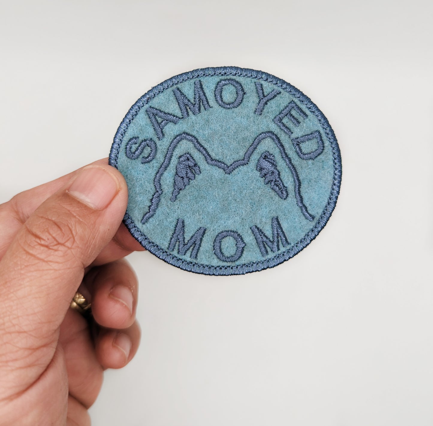 Samoyed Mom Patch - Custom Iron On Or Hook And Loop Backing