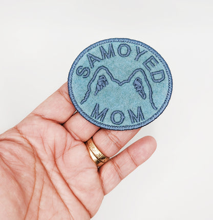 Samoyed Mom Patch - Custom Iron On Or Hook And Loop Backing