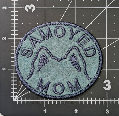 Samoyed Mom Patch - Custom Iron On Or Hook And Loop Backing