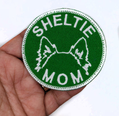 Sheltie Mom Patch - Custom Iron On Or Hook And Loop Backing