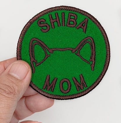 Shiba Mom Patch - Custom Iron On Or Hook And Loop Backing