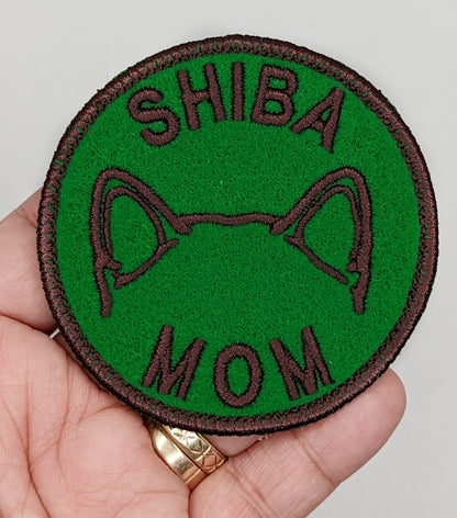 Shiba Mom Patch - Custom Iron On Or Hook And Loop Backing