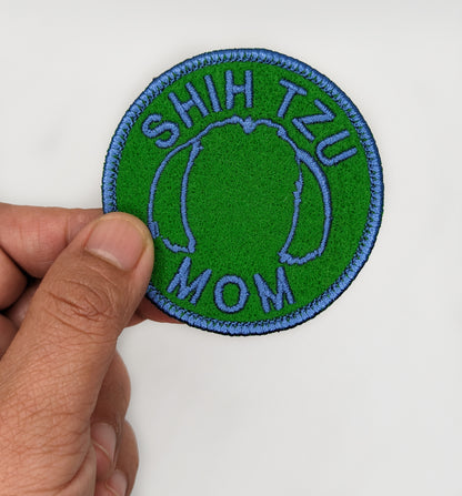 Shih Tzu Mom Patch - Custom Iron On Or Hook And Loop Backing