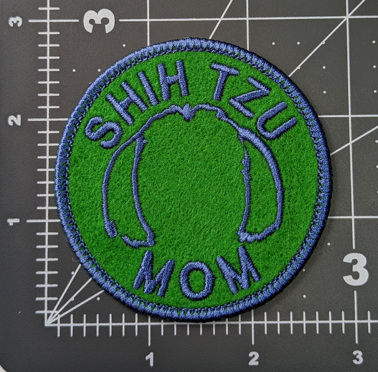 Shih Tzu Mom Patch - Custom Iron On Or Hook And Loop Backing