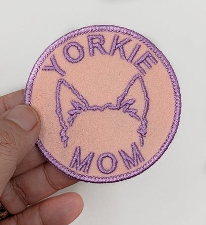 Yorkie Mom Patch - Custom Iron On Or Hook And Loop Backing