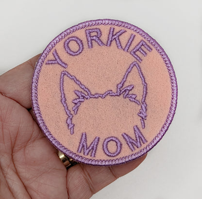 Yorkie Mom Patch - Custom Iron On Or Hook And Loop Backing