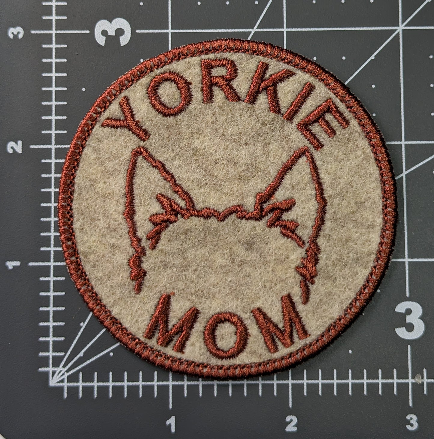 Yorkie Mom Patch - Custom Iron On Or Hook And Loop Backing